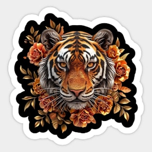 Floral Tiger Sticker